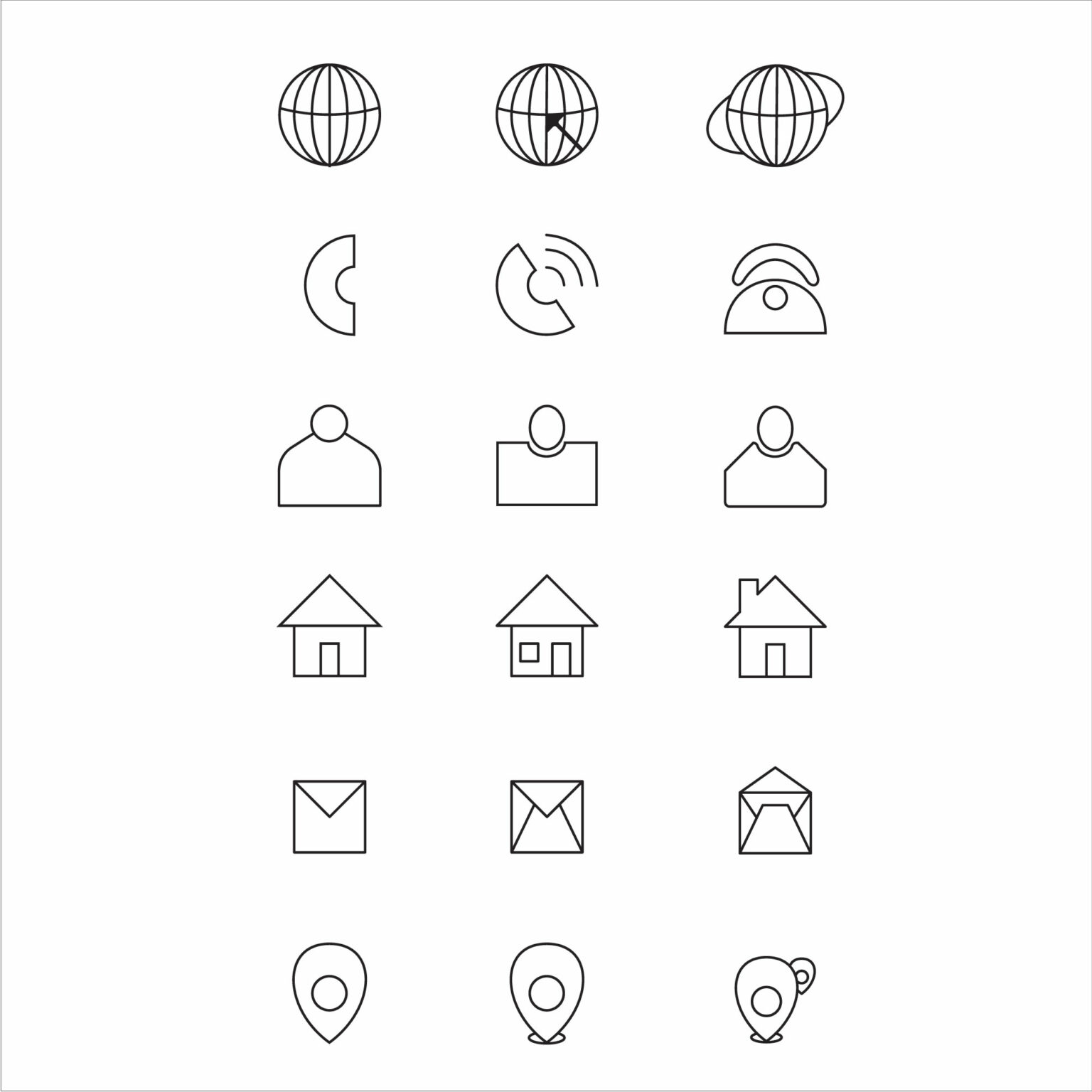 Contact icon vector collection - MasterBundles