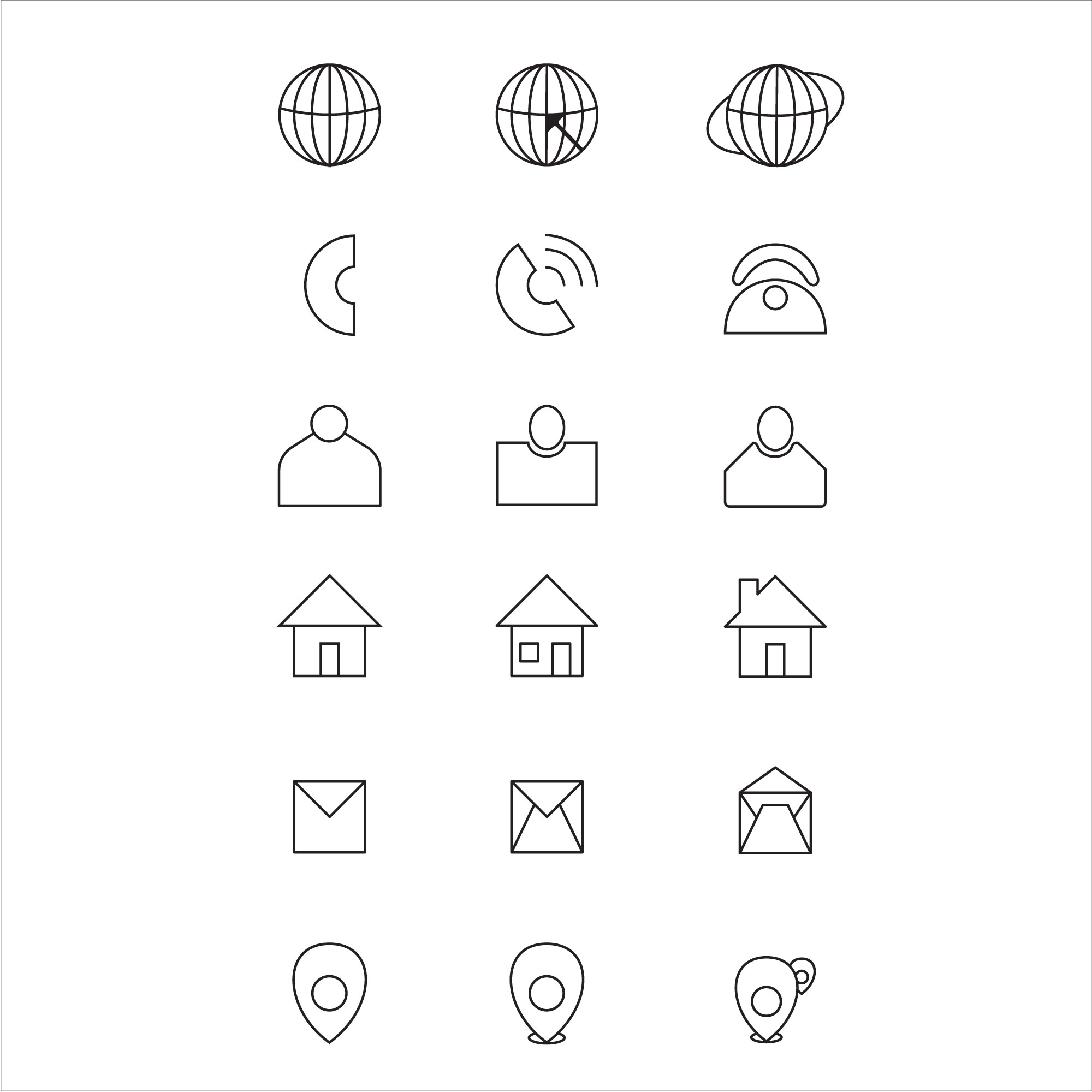 Contact icon vector collection cover image.