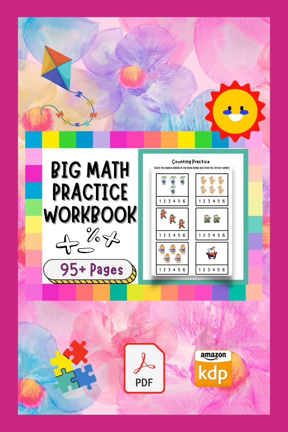 Morning Math Activities For Kids - Worksheets for Practicing Skills & Enrichment pinterest preview image.