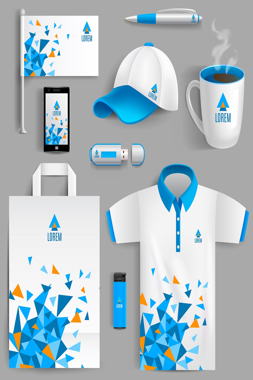 Corporate identity blue pinterest preview image.