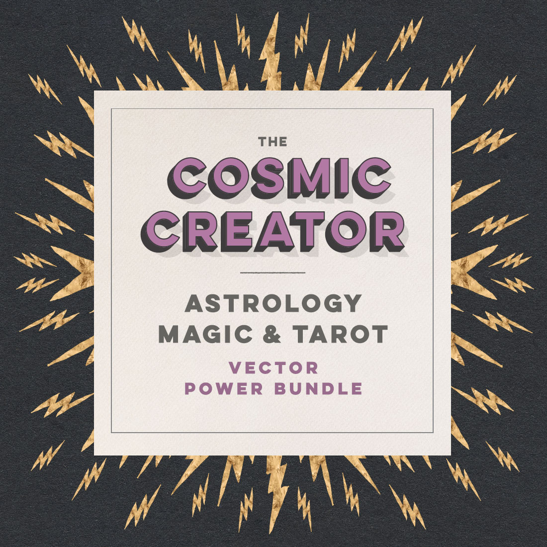 The Cosmic Creator: Astrology Magic & Tarot Vector Power Bundle cover image.
