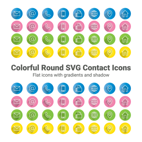 Colorful Round SVG Contact Icons cover image.