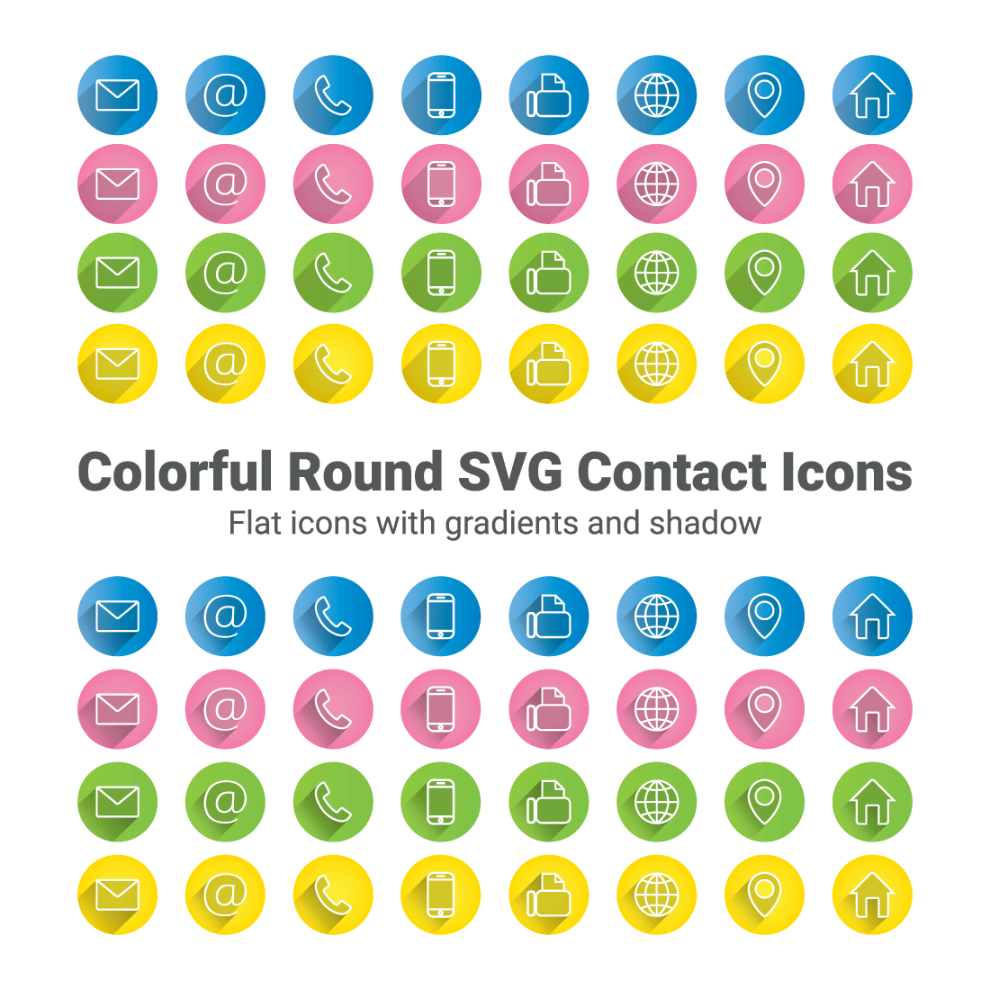 Colorful Round SVG Contact Icons cover image.