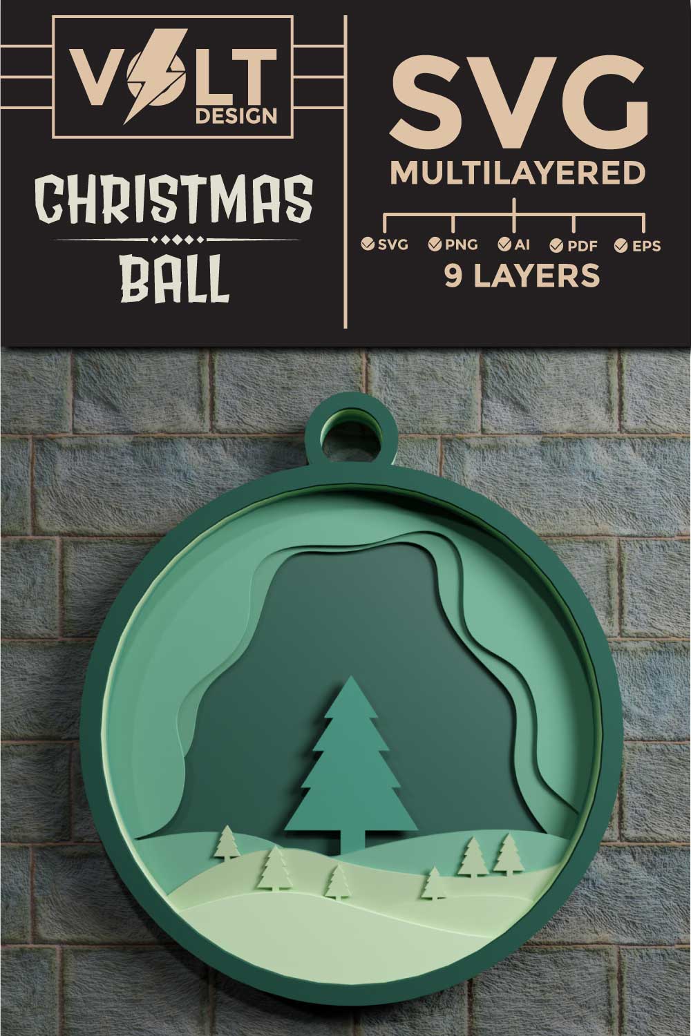 Christmas Background in Ball Multilayer pinterest preview image.