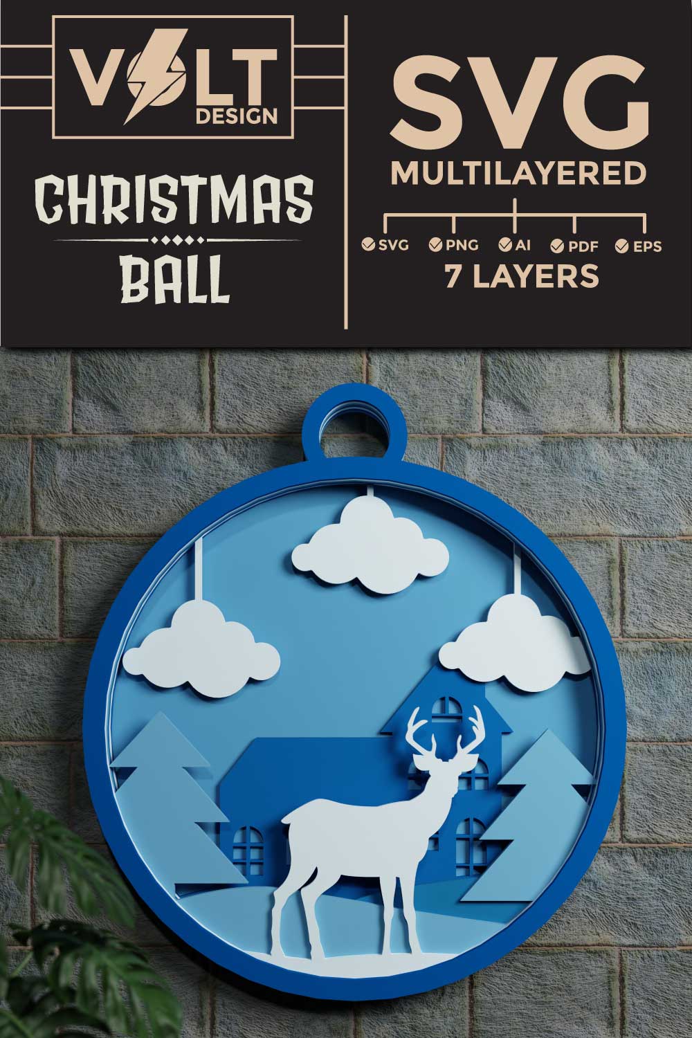 Christmas Background in Ball Multilayer pinterest preview image.