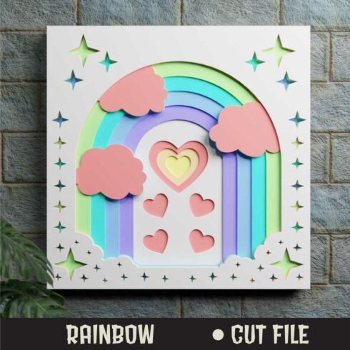 Rainbow 3D SVG Multilayered Cut files cover image.