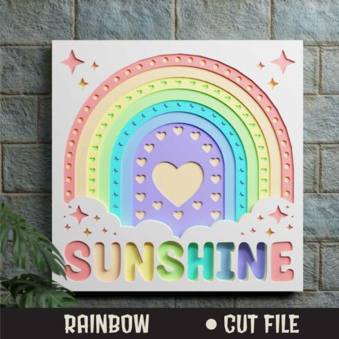 Rainbow 3D SVG Multilayered Cut files cover image.