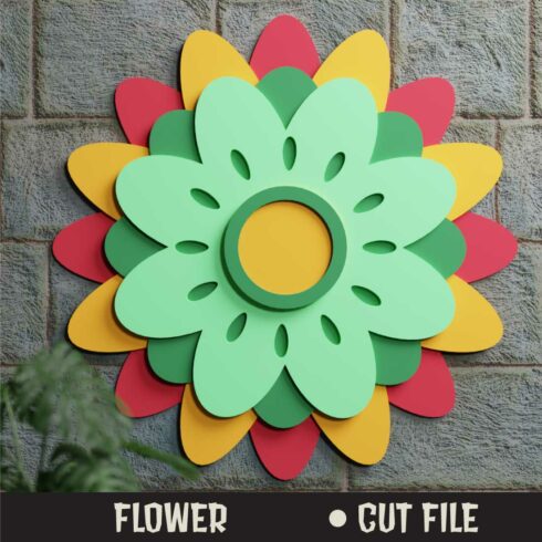 Flower 3D SVG Multilayered cover image.