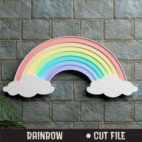 Rainbow 3D SVG Multilayered Cut files cover image.