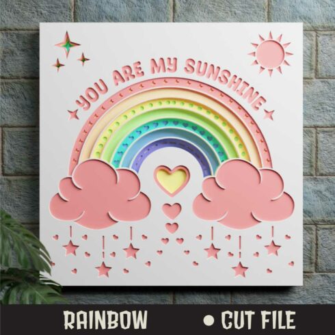 Rainbow 3D SVG Multilayered Cut files cover image.