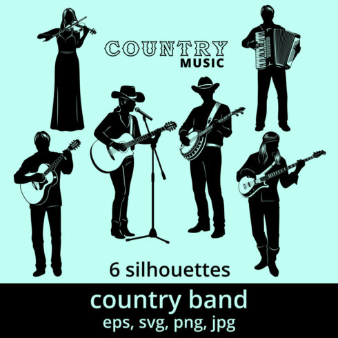 Country Band Silhouettes SVG cover image.