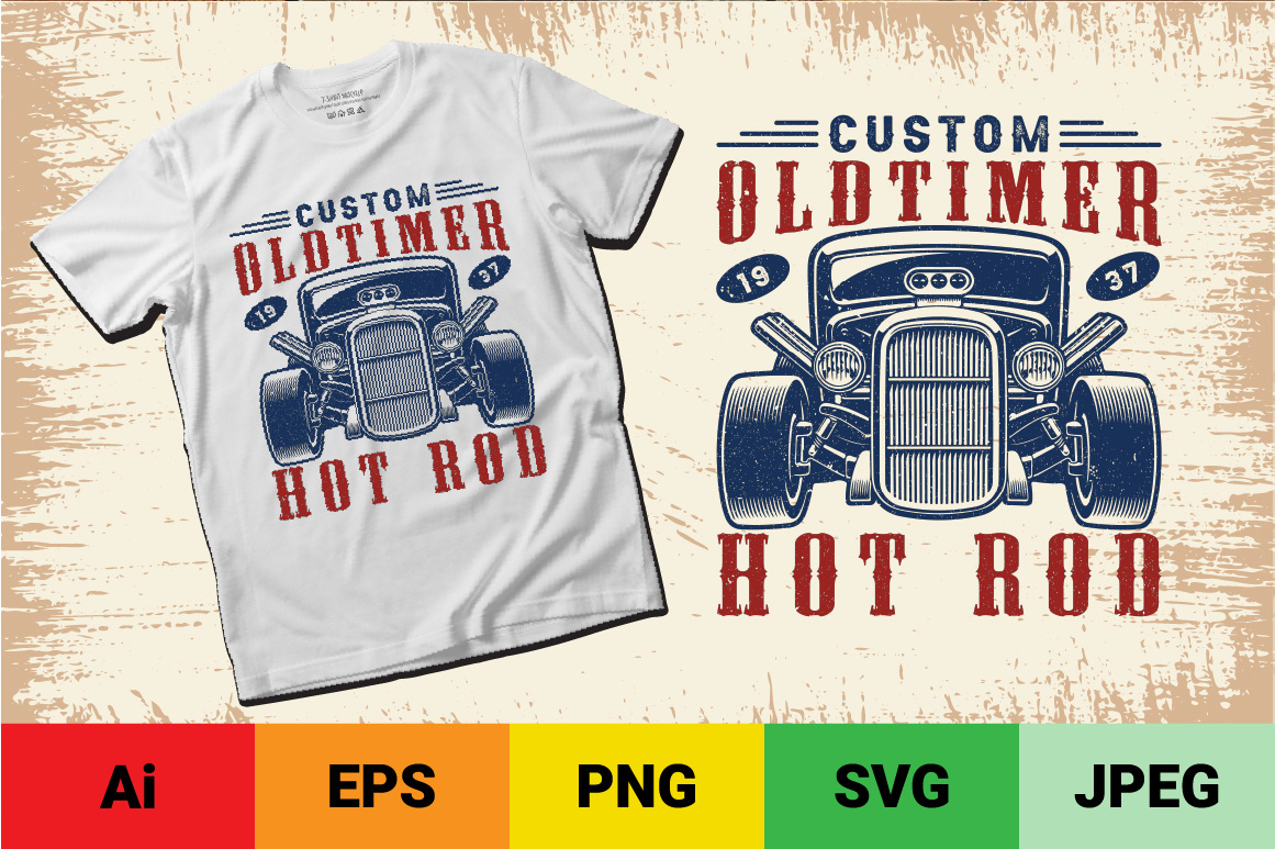 custom oldtimer 1937 hotrod hot rod t shirt design vector 1 11