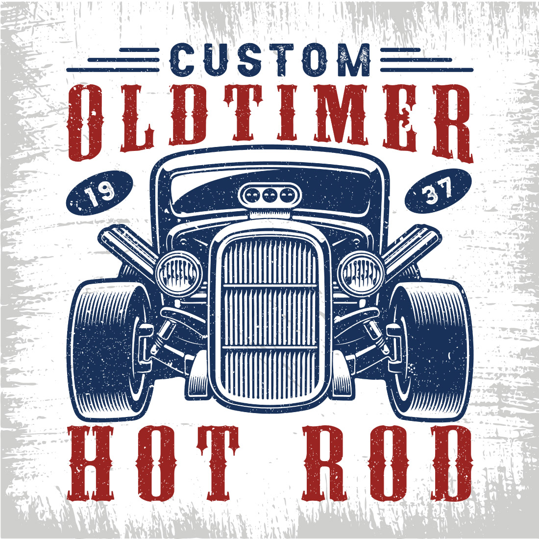 Custom oldtimer 1937 hotrod - hot rod t shirt design vector preview image.