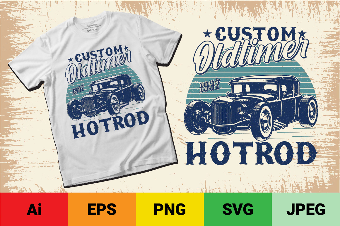 custom oldtimer 1937 hotrod hot rod t shirt design vector 3 101