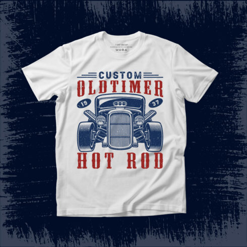 Custom oldtimer 1937 hotrod - hot rod t shirt design vector cover image.
