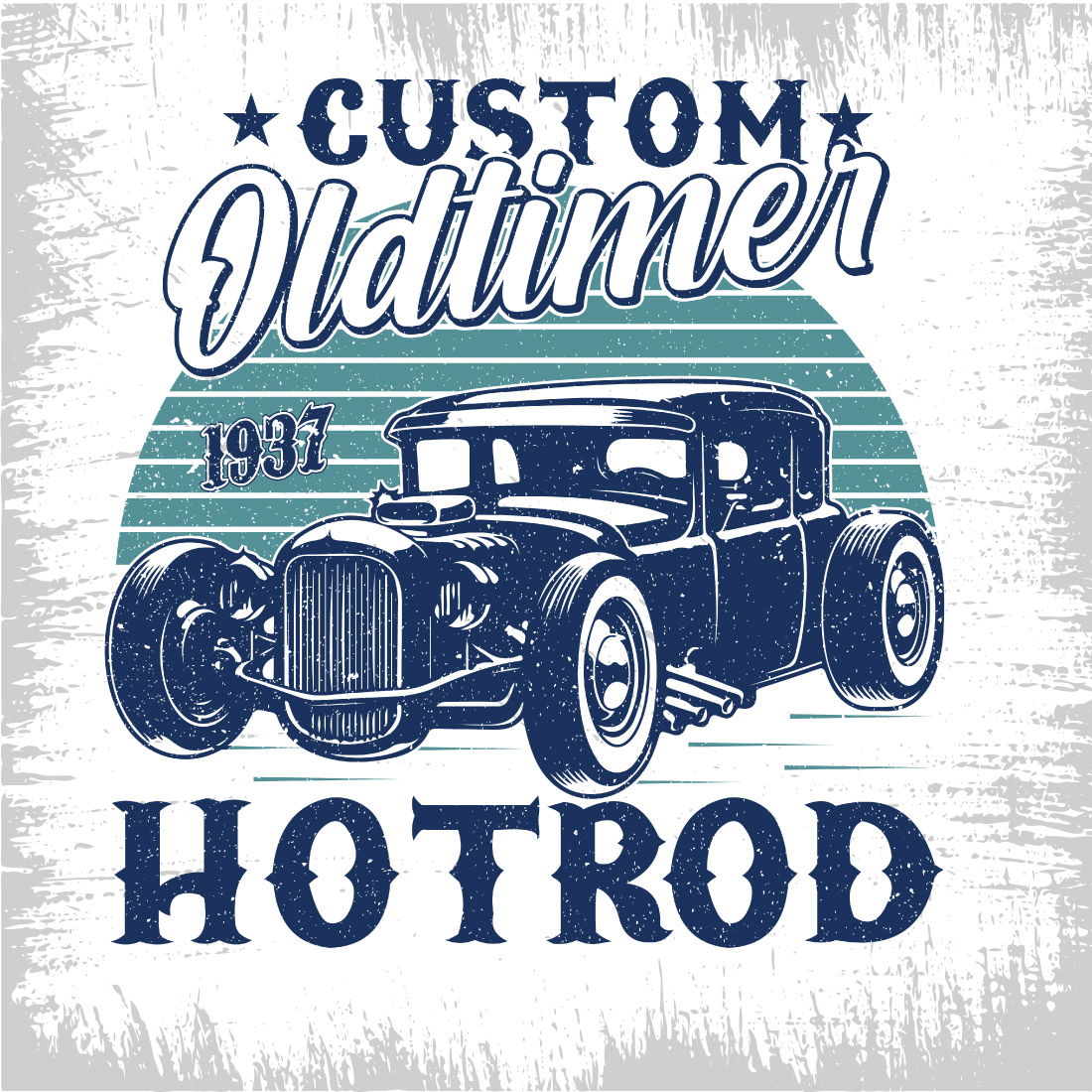 Custom oldtimer 1937 hotrod - hot rod t shirt design preview image.