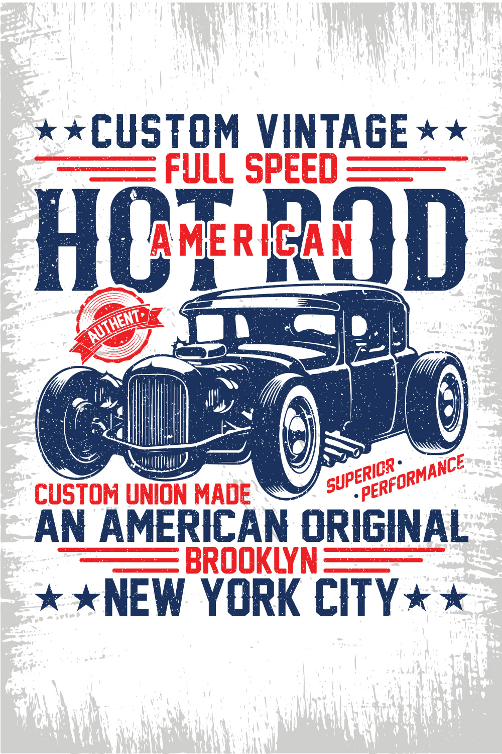 custom vintage full speed American hot rod t-shirt design pinterest preview image.