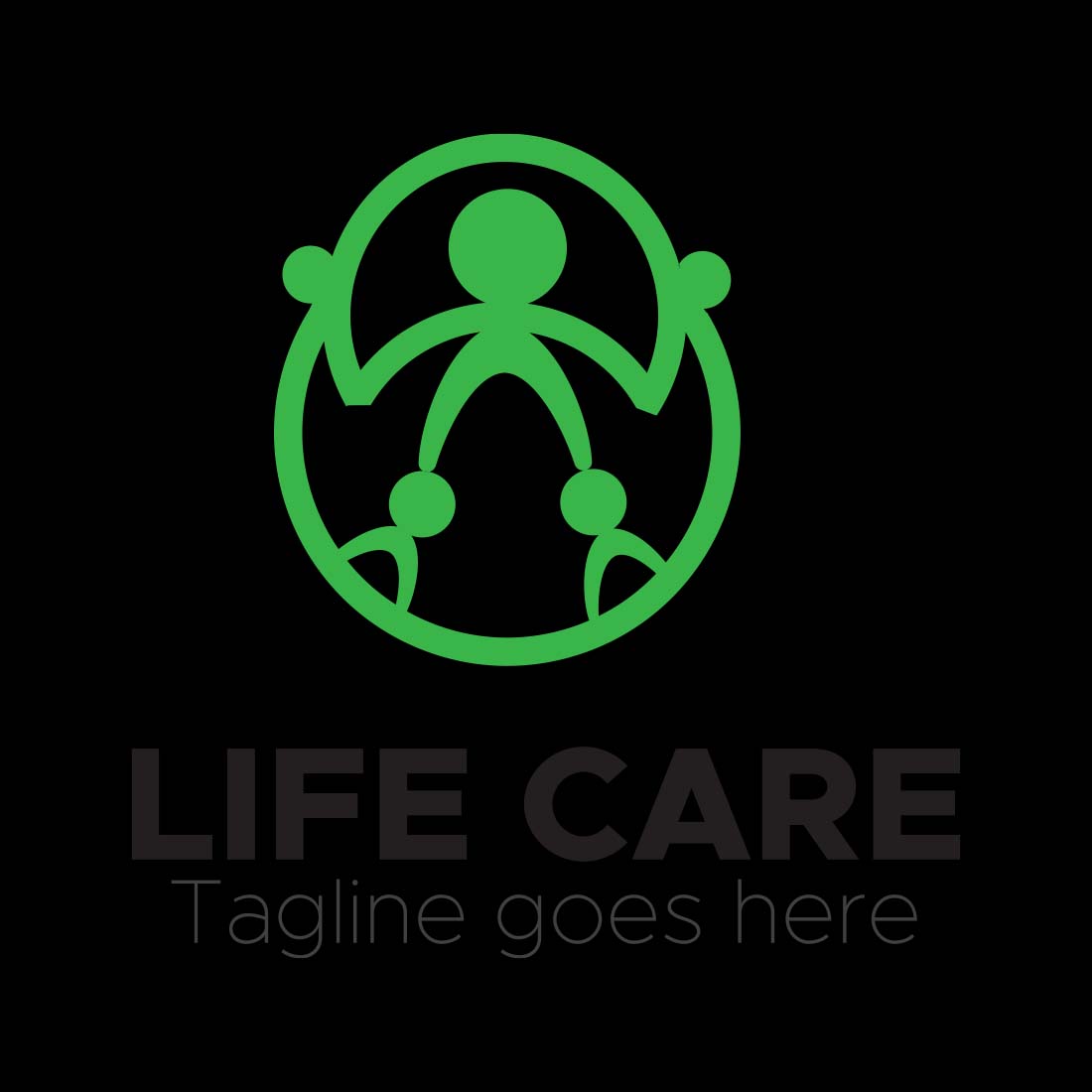 People care success health life logo Royalty Free Vector