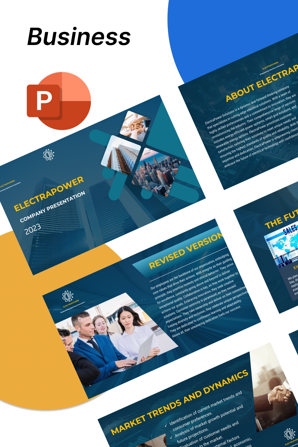 Business PowerPoint Templates pinterest preview image.