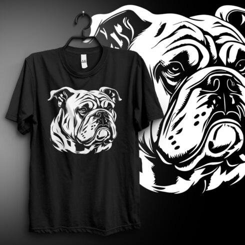 Bull dog T-shirt design cover image.