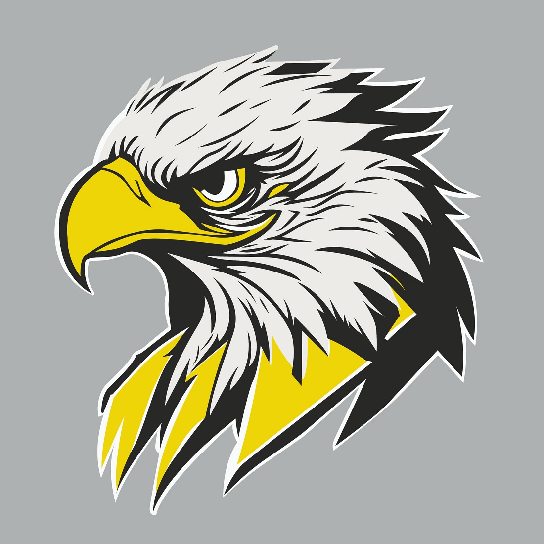 Eagle head mascot for logo sports and game preview image.