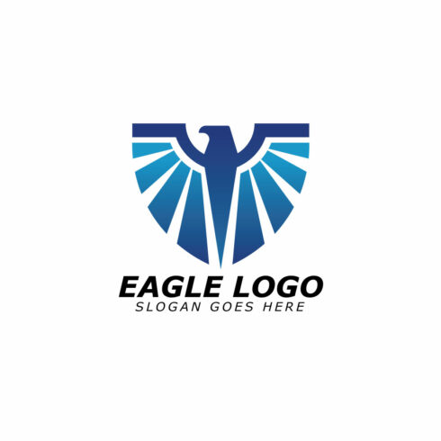 Eagle logo template with a shield design Vector illustration cover image.