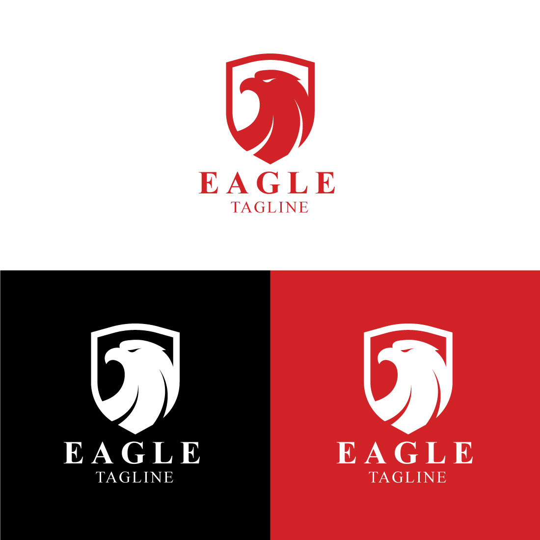 Eagle Shield Logo Design Vector Template preview image.