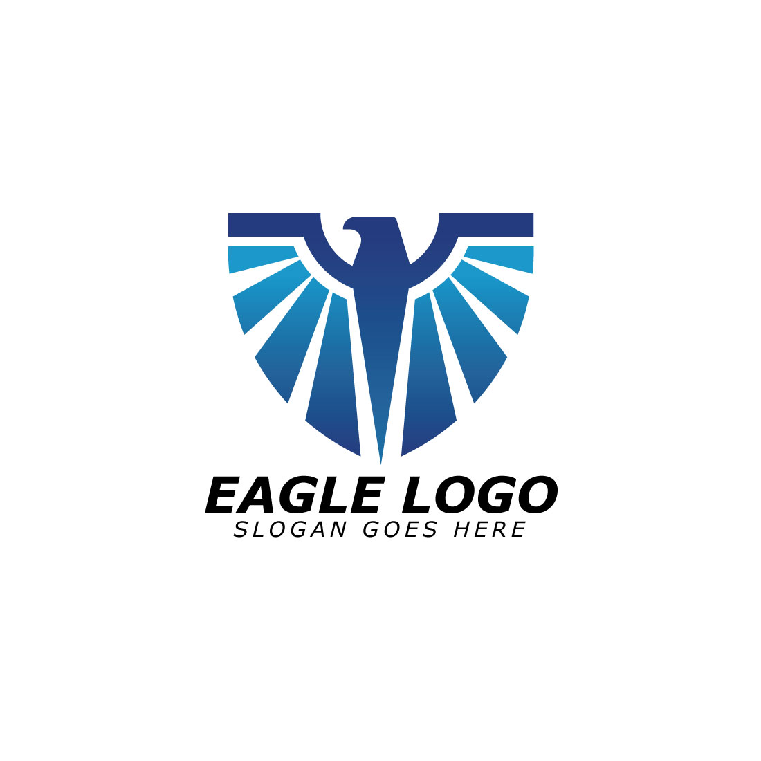 Eagle logo template with a shield design Vector illustration preview image.