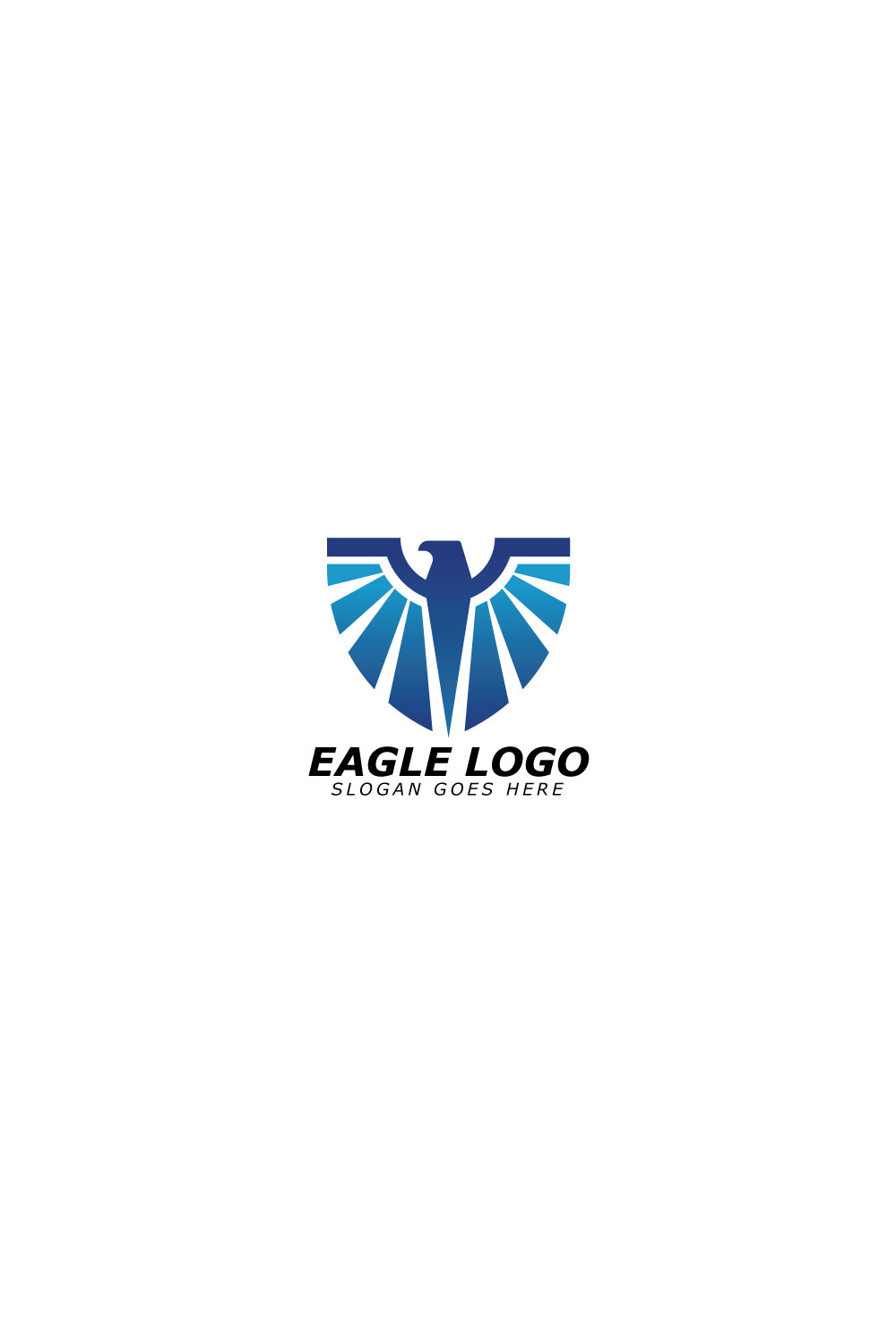 Eagle logo template with a shield design Vector illustration pinterest preview image.