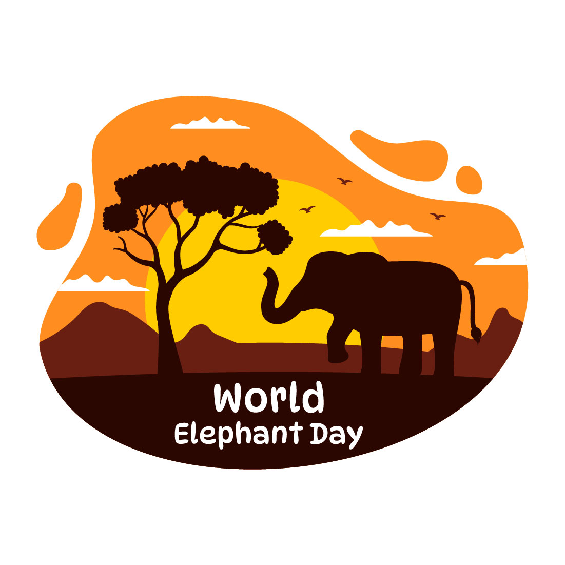 14 World Elephant Day Vector Illustration preview image.