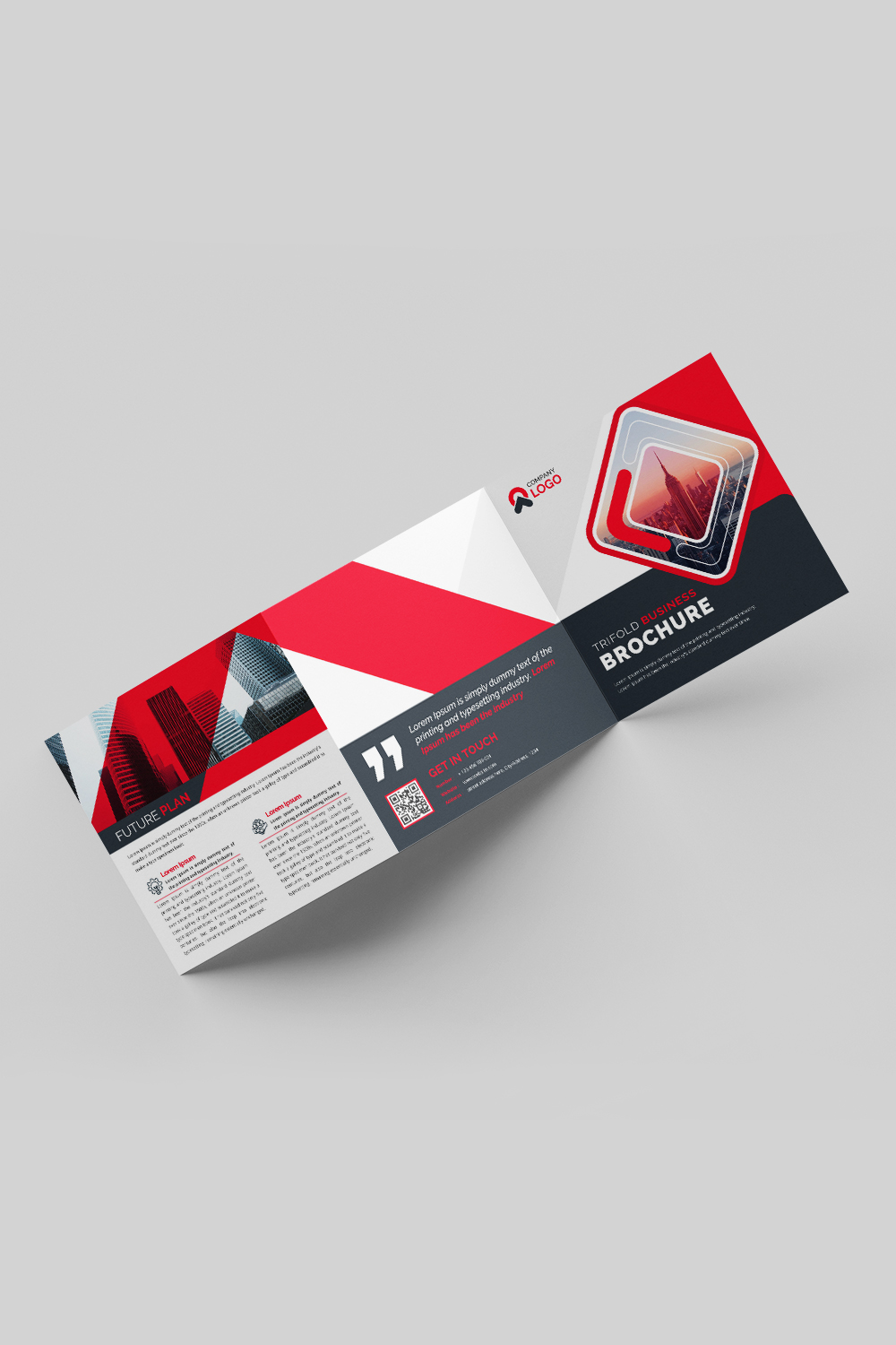 Trifold Square Brochure Template Design pinterest preview image.