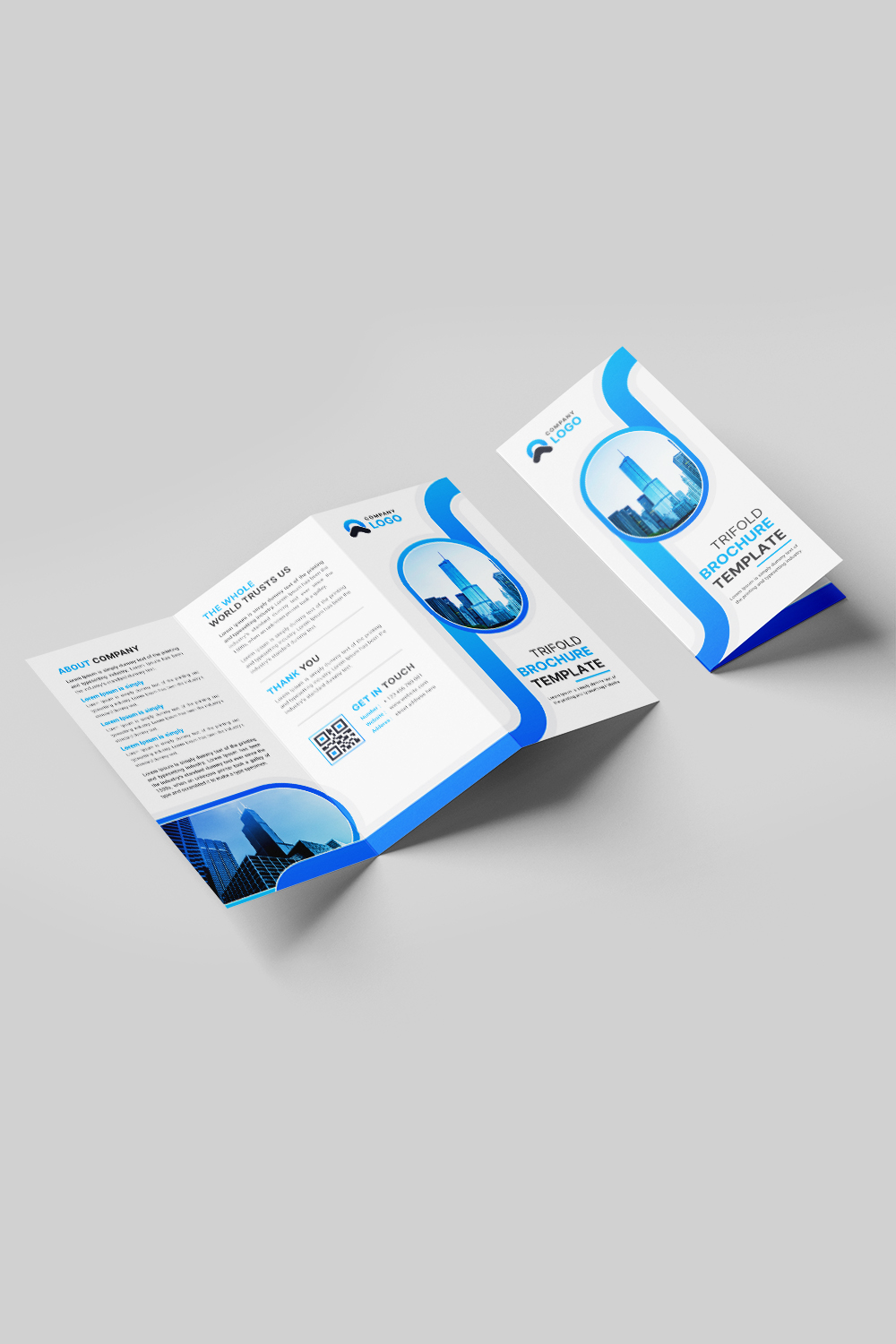 Corporate Trifold Brochure Template Design pinterest preview image.