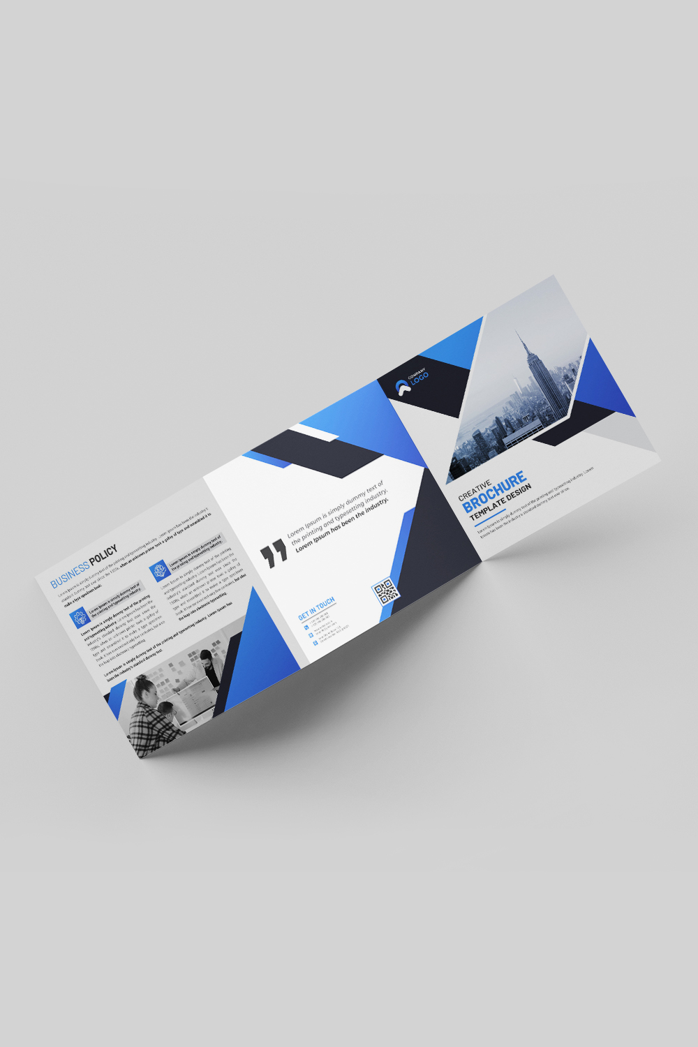 Square Trifold Brochure Template Design pinterest preview image.