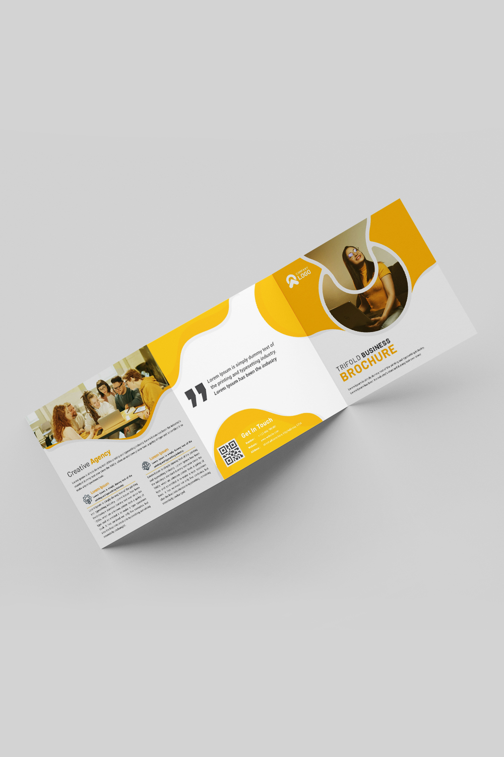 Minimal Square Trifold Brochure pinterest preview image.