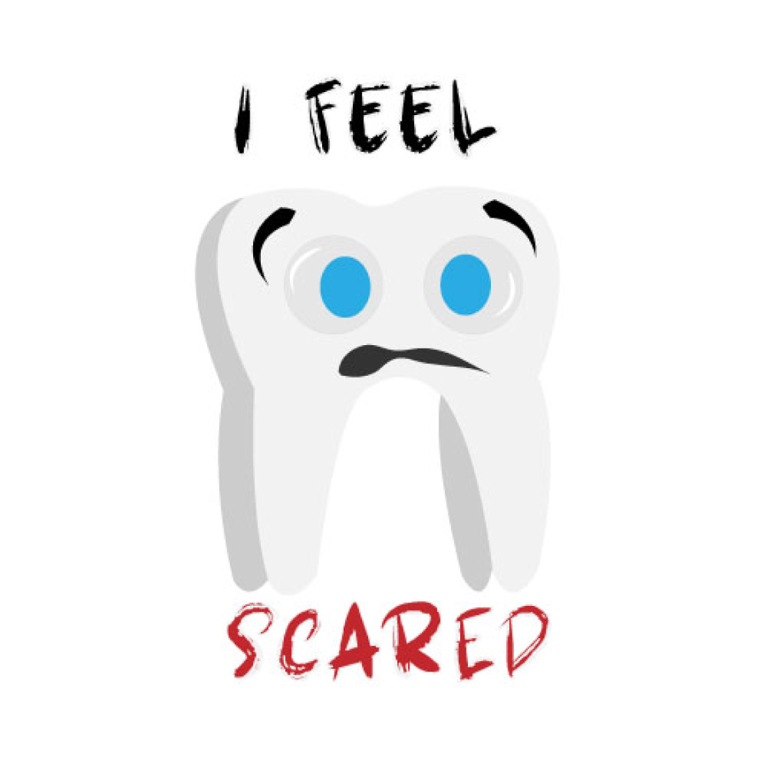 Scared Teeth - TShirt Design preview image.