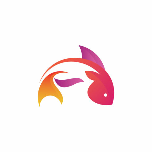 Fish logo with color gradient concept design cover image.