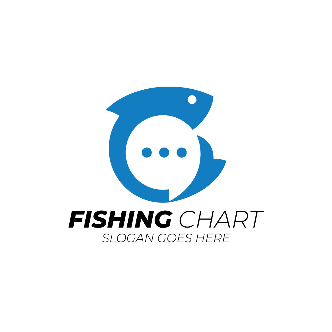 Fish chat logo icon design preview image.