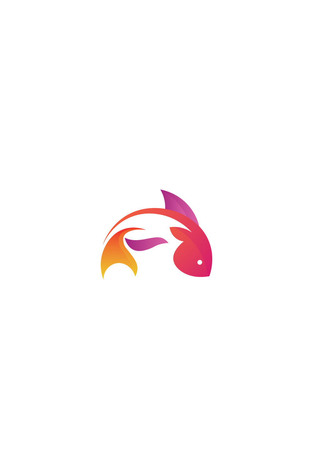 Fish logo with color gradient concept design pinterest preview image.