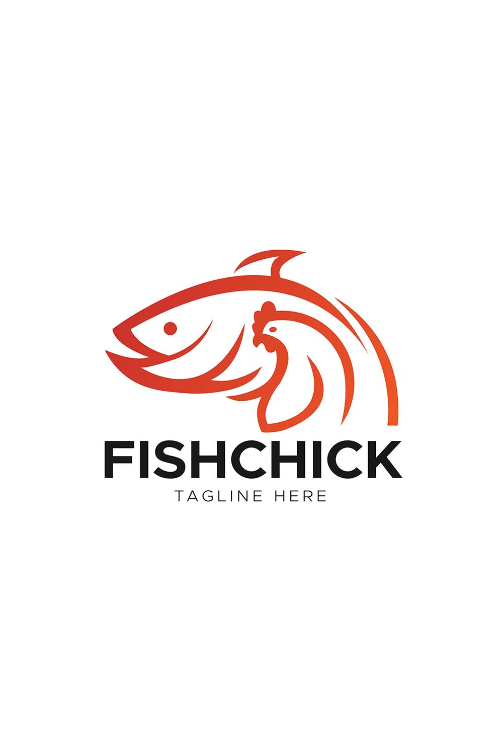 Fishchick Logo Design Template pinterest preview image.