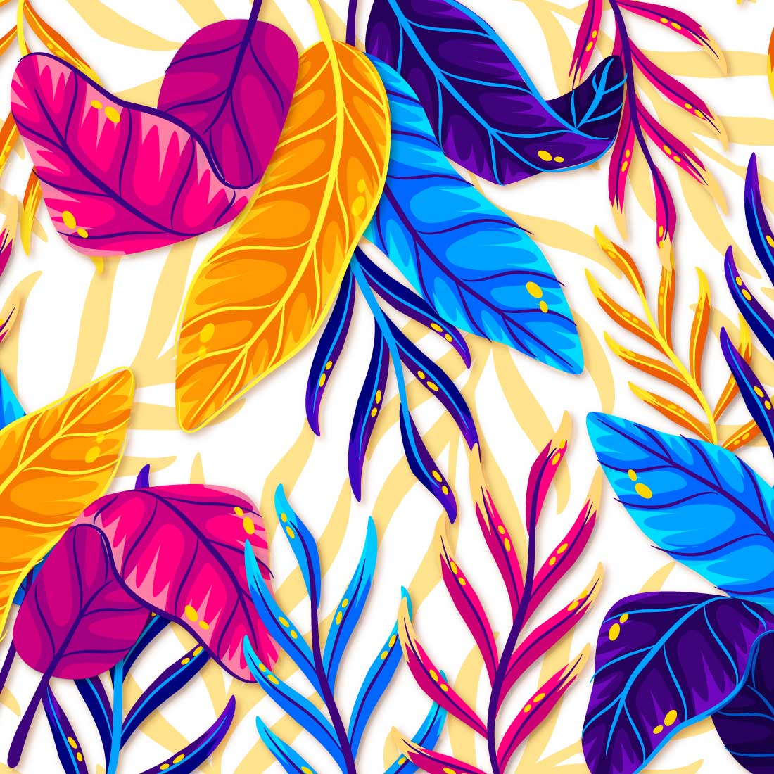 vibrant leaves pattern preview image.