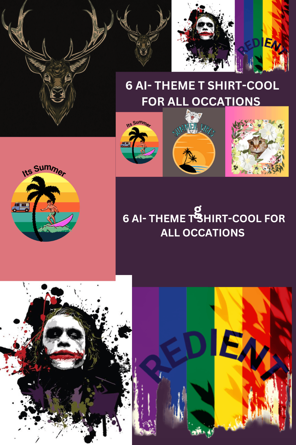 6 AI- THEME T SHIRT-COOL FOR ALL pinterest preview image.