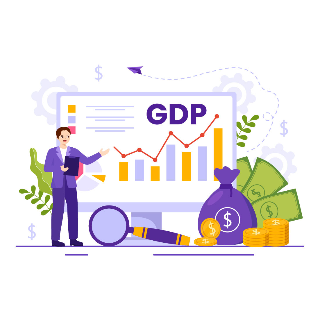 14 GDP or Gross Domestic Product Illustration preview image.