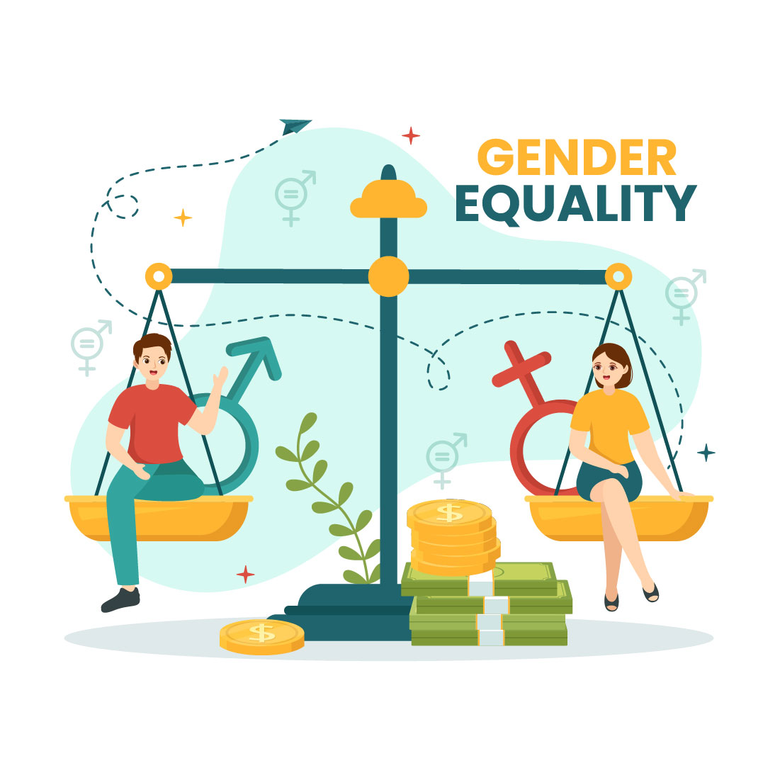 12 Gender Equality Vector Illustration cover image.