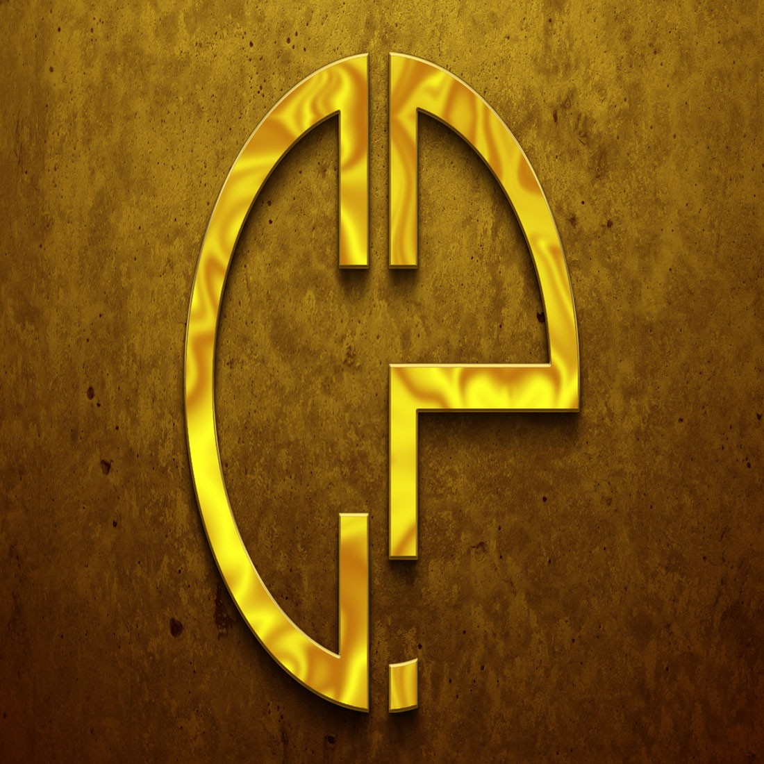 gold logo mockup on wall texture jj 966