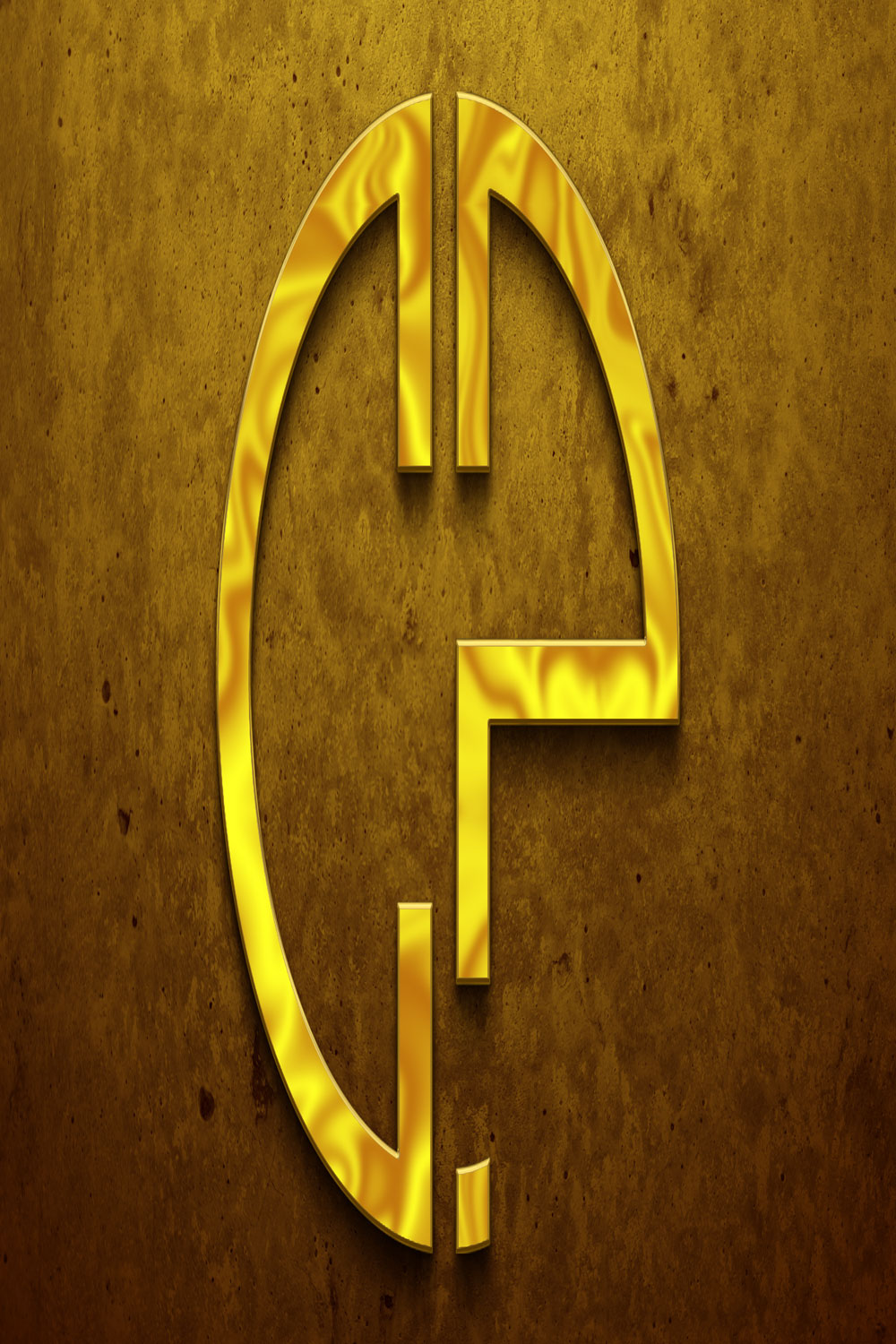 Gold Logo Mockup on wall texture pinterest preview image.