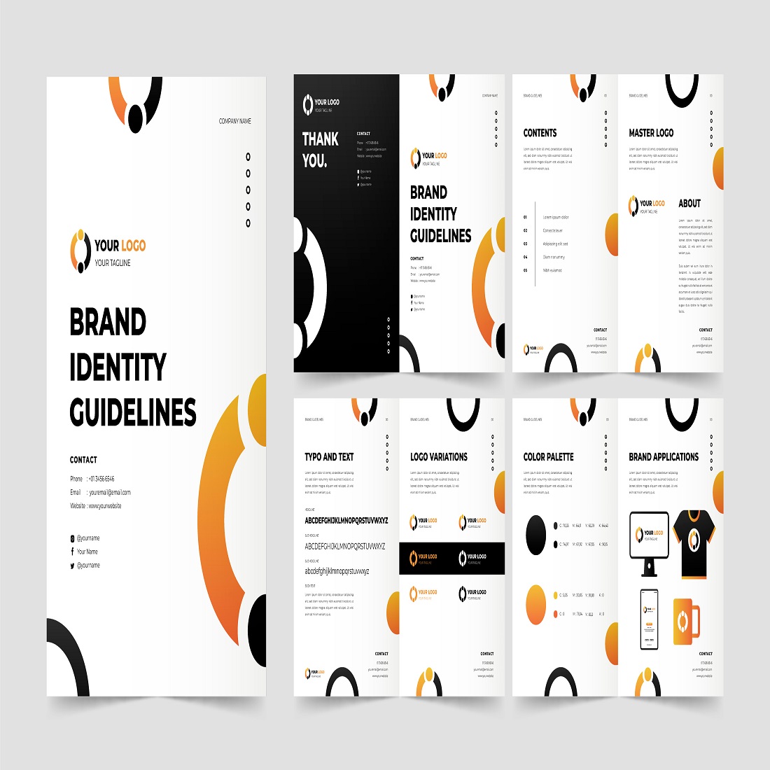Gradient brand manual brochure template Design cover image.