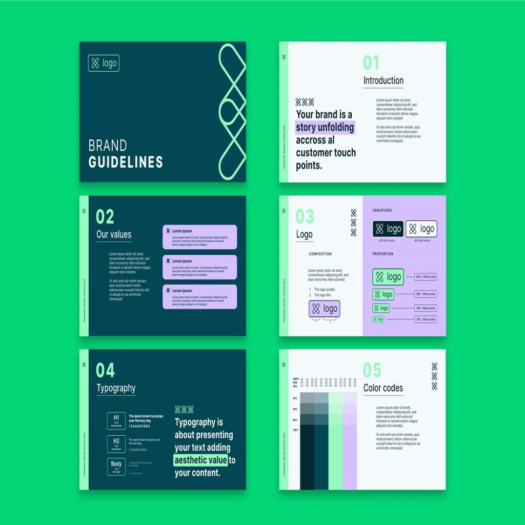 Gradient brand manual brochure template design - MasterBundles