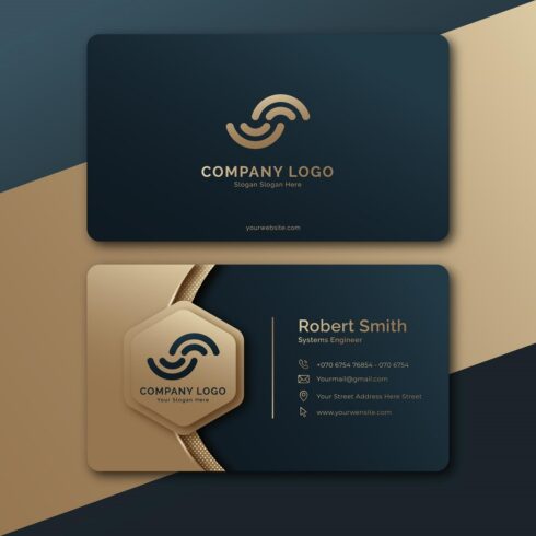 Gradient golden luxury business card cover image.