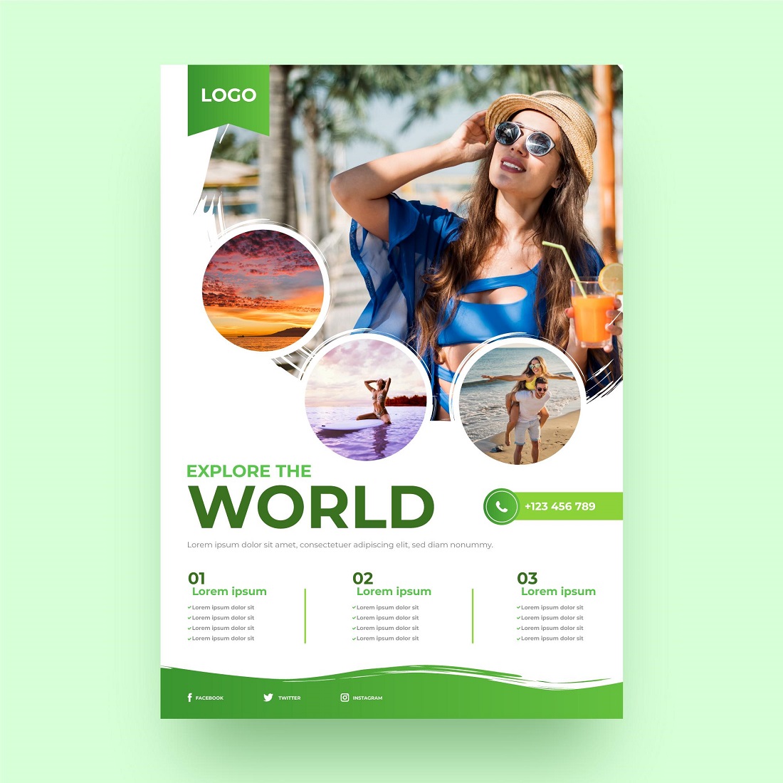 gradient travel flyer template 911