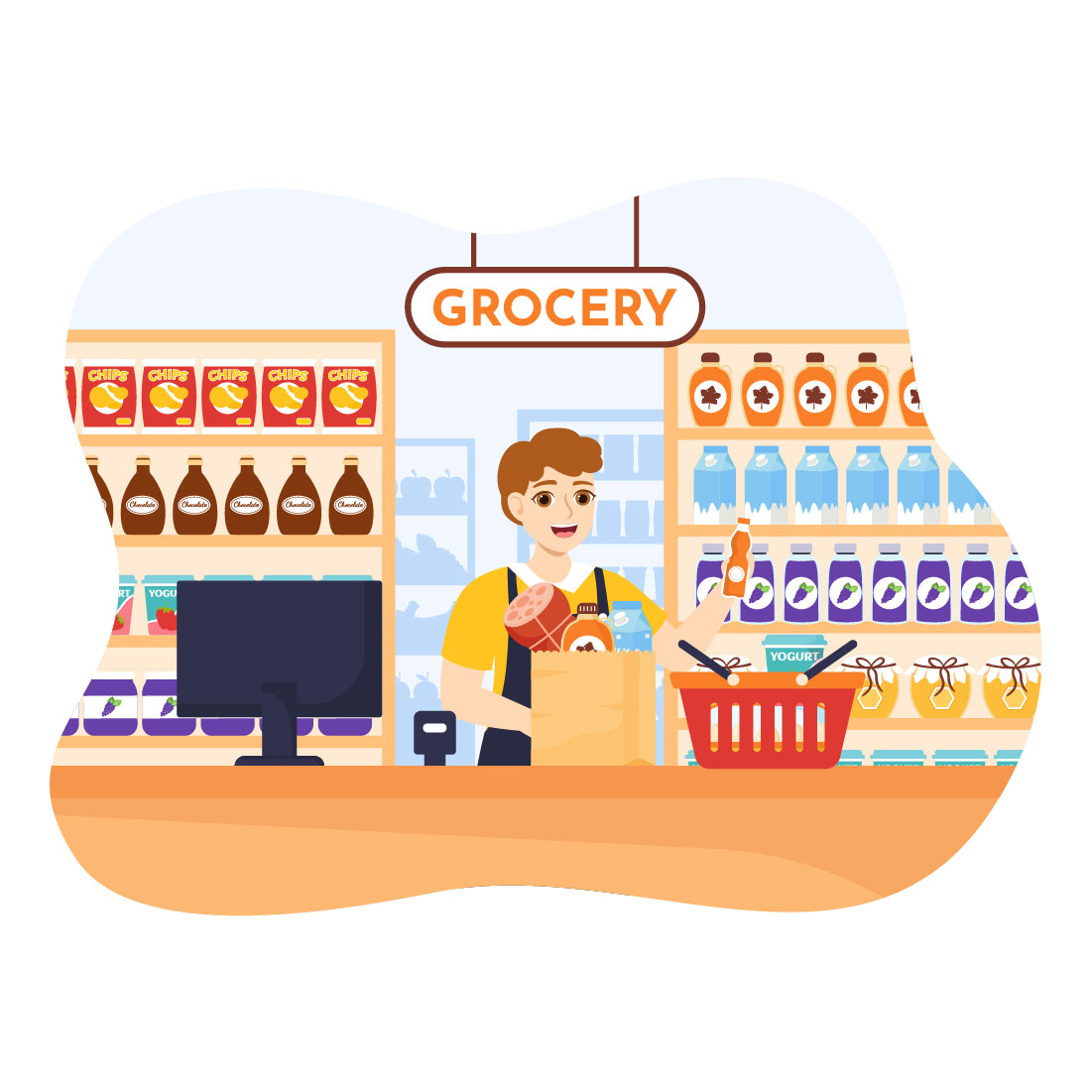 16 Food Grocery Store Shopping Illustration cover image.